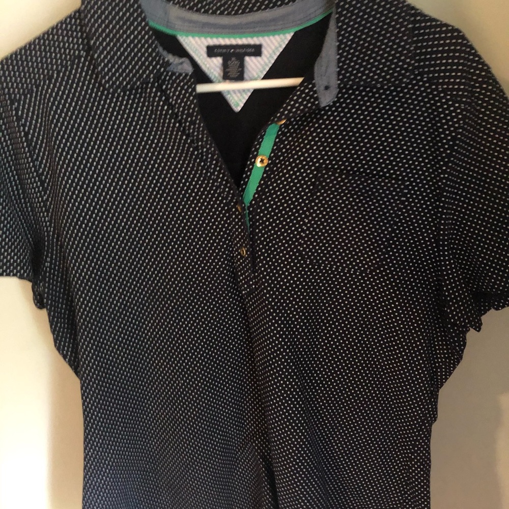 Polka dot navy shirt